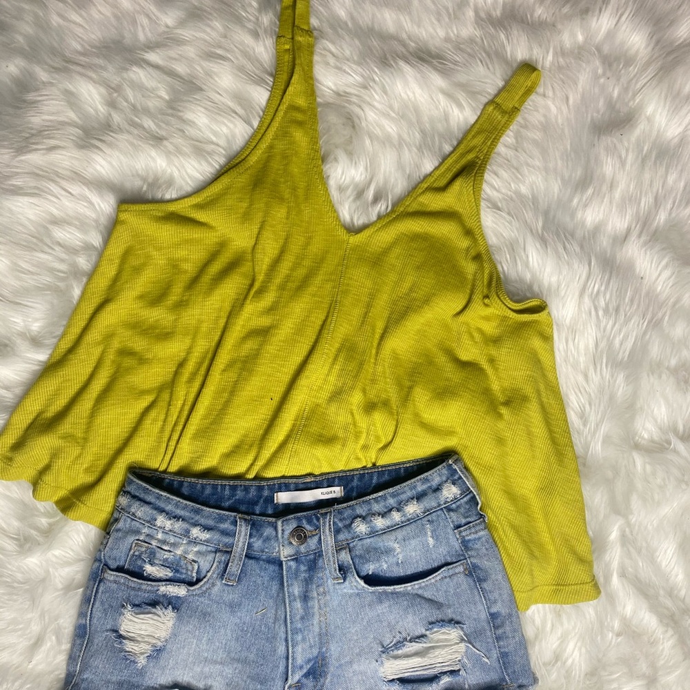 Free People yellow/green size xs tank, flowy top
